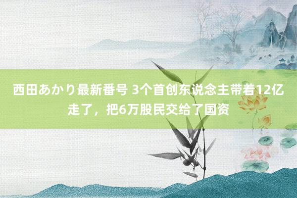 西田あかり最新番号 3个首创东说念主带着12亿走了，把6万股民交给了国资