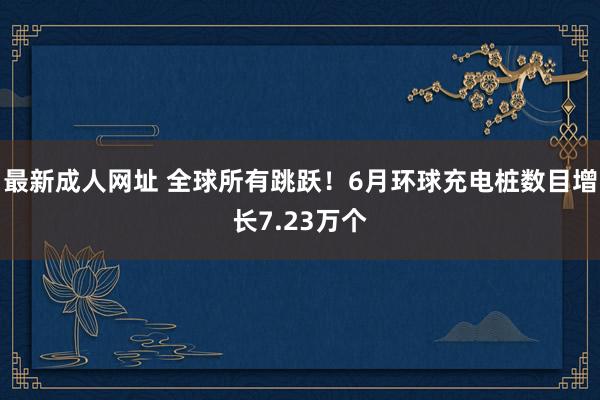 最新成人网址 全球所有跳跃！6月环球充电桩数目增长7.23万个