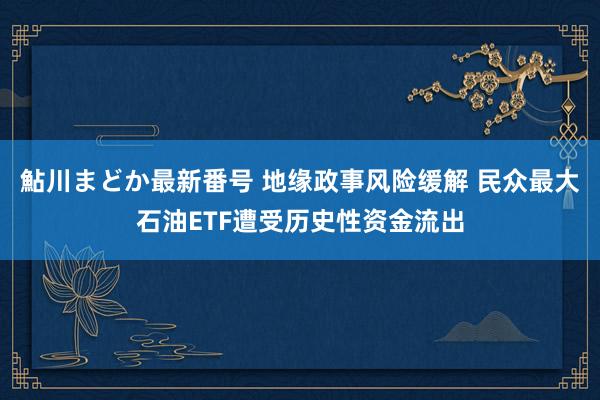 鮎川まどか最新番号 地缘政事风险缓解 民众最大石油ETF遭受历史性资金流出