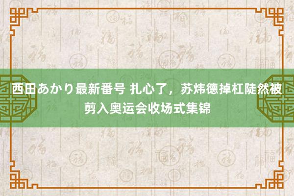 西田あかり最新番号 扎心了，苏炜德掉杠陡然被剪入奥运会收场式集锦